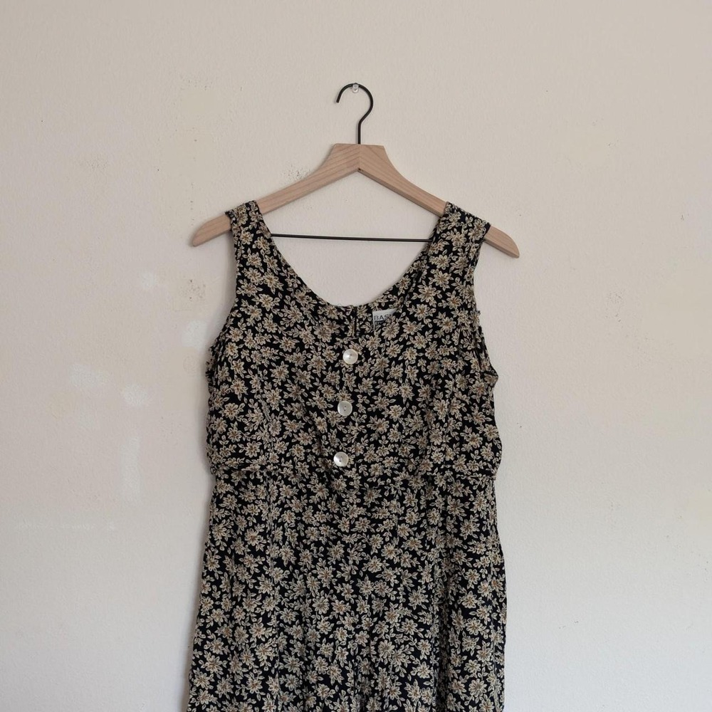 Basic Editions black rayon dress romper jumper